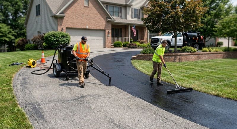 Hot Tar Driveway Sealing in Grand Rapids, MI